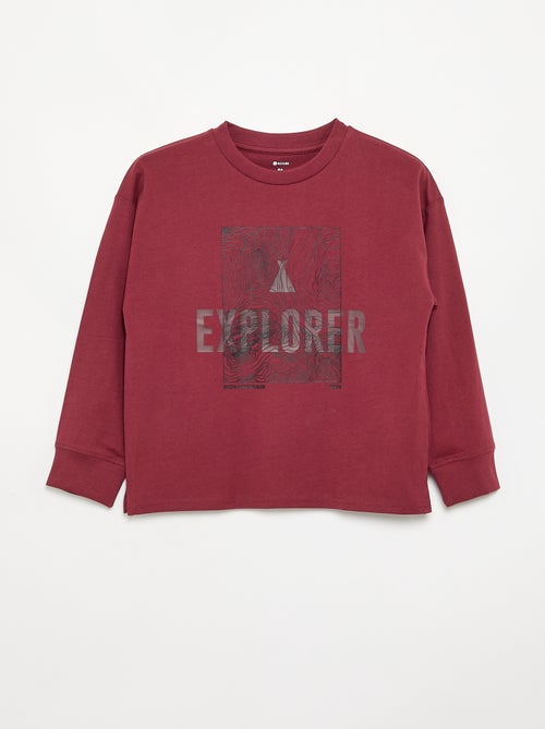 T-shirt imprimé à manches longues - Kiabi
