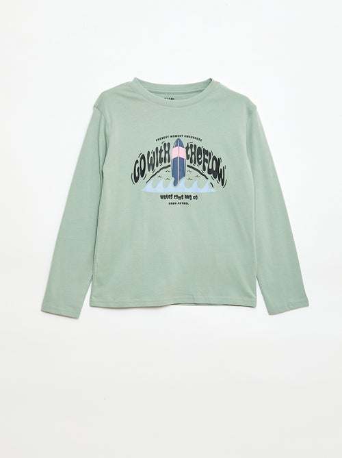 T-shirt imprimé à manches longues - Kiabi