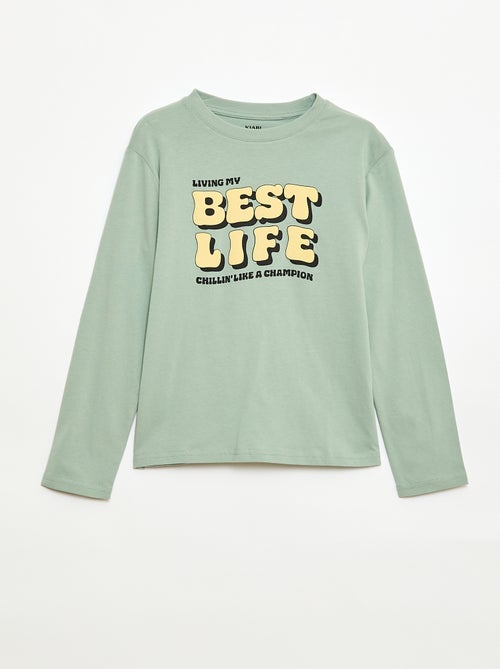 T-shirt imprimé à manches longues - Kiabi