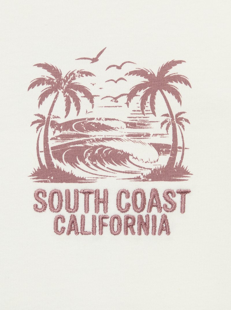 T-shirt imprimé à message à manches courtes Blanc - Kiabi