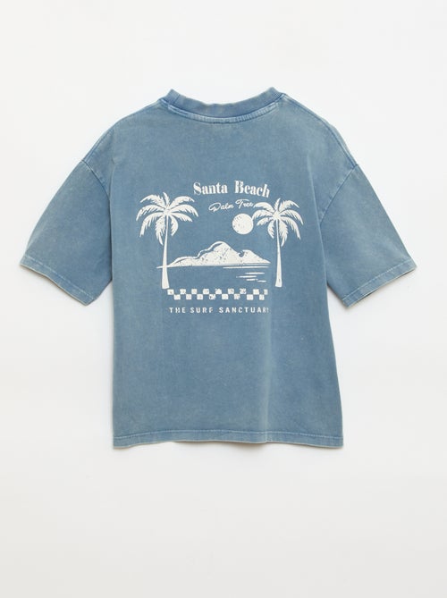 T-shirt imprimé à message à manches courtes - Kiabi