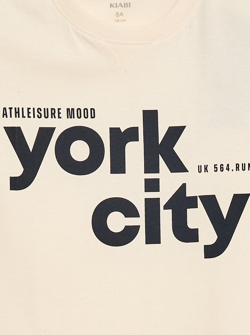 T-shirt imprimé à message Beige - Kiabi