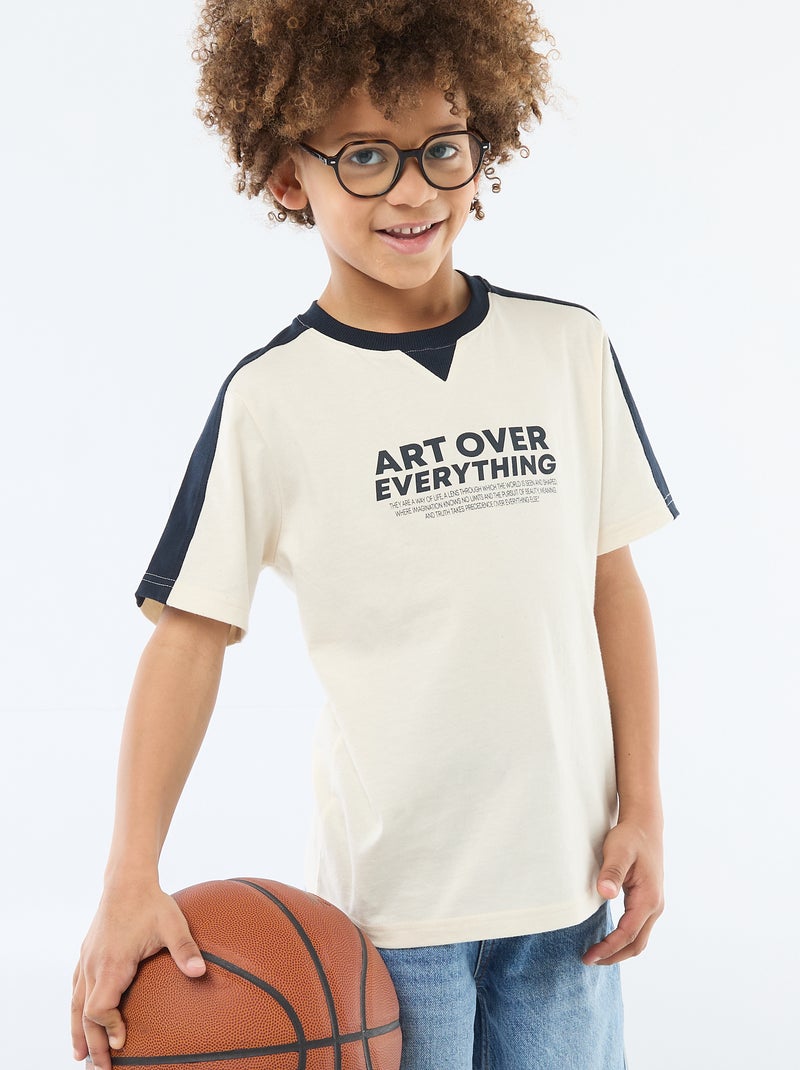 T-shirt imprimé à message Blanc - Kiabi