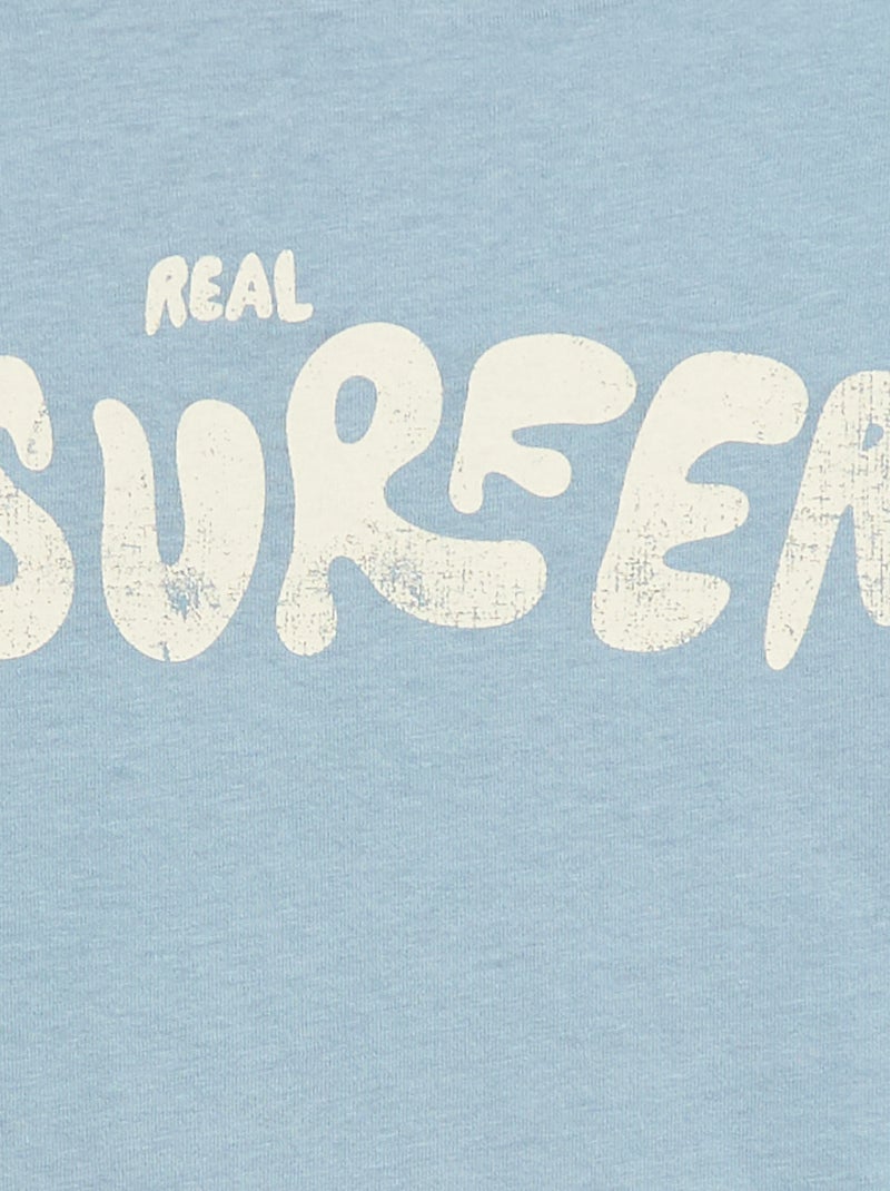 T-shirt imprimé à message Bleu - Kiabi