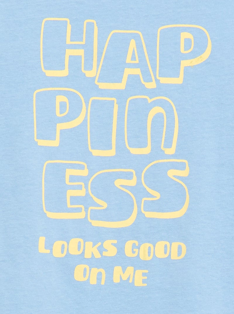 T-shirt imprimé à message Bleu - Kiabi