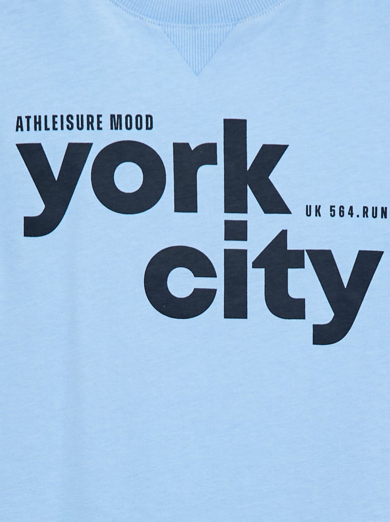 T-shirt imprimé à message Bleu - Kiabi