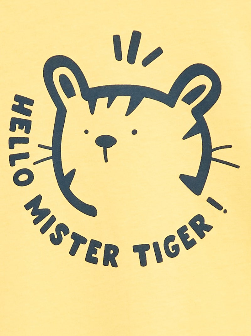 T-shirt imprimé à message Jaune - Kiabi