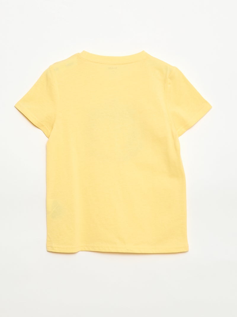 T-shirt imprimé à message Jaune - Kiabi