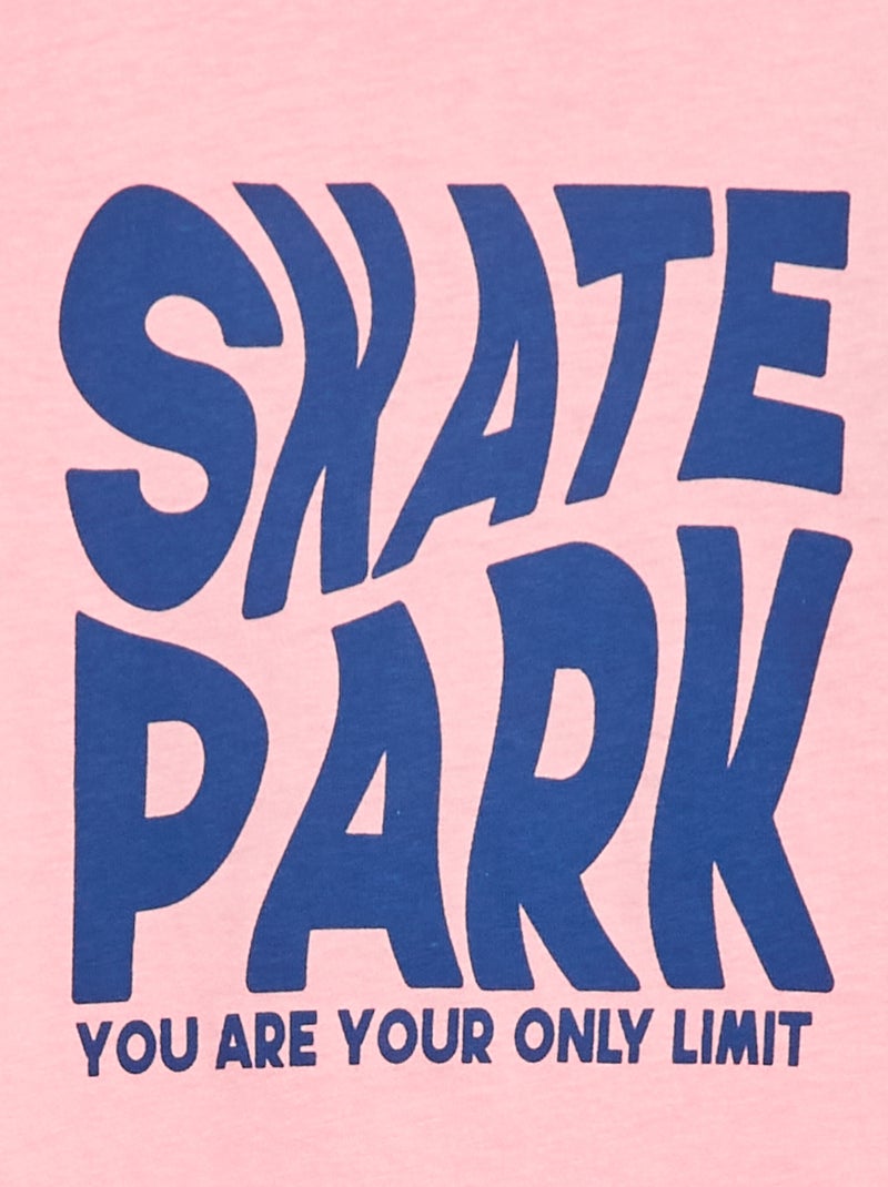 T-shirt imprimé à message Rose - Kiabi