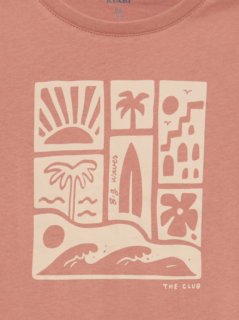 T-shirt imprimé à message Rouge - Kiabi