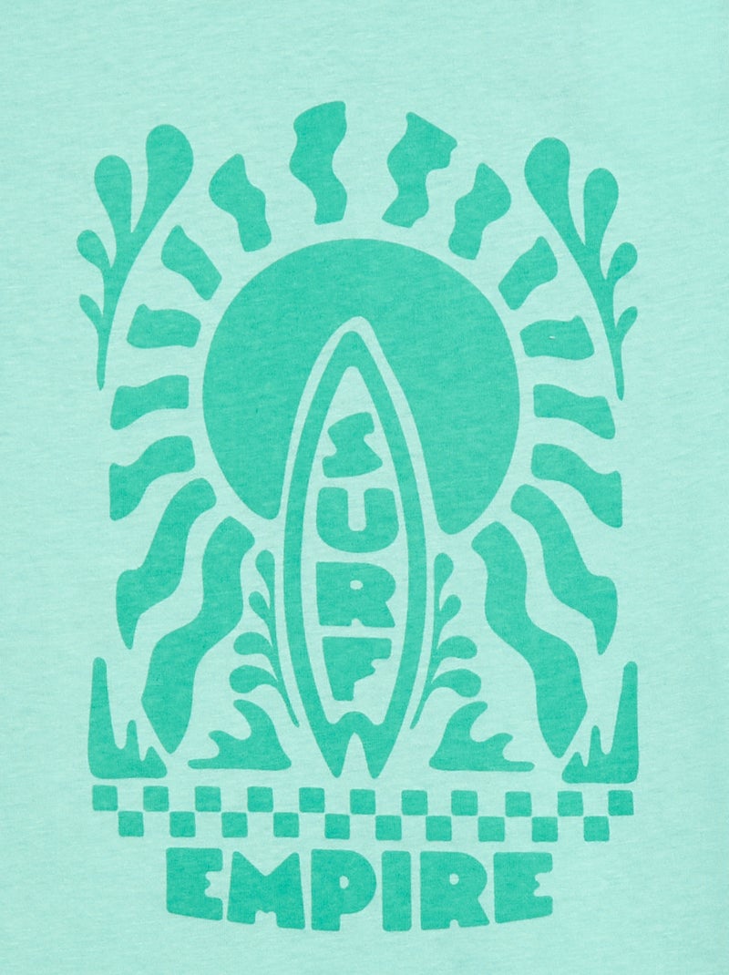 T-shirt imprimé à message Vert - Kiabi