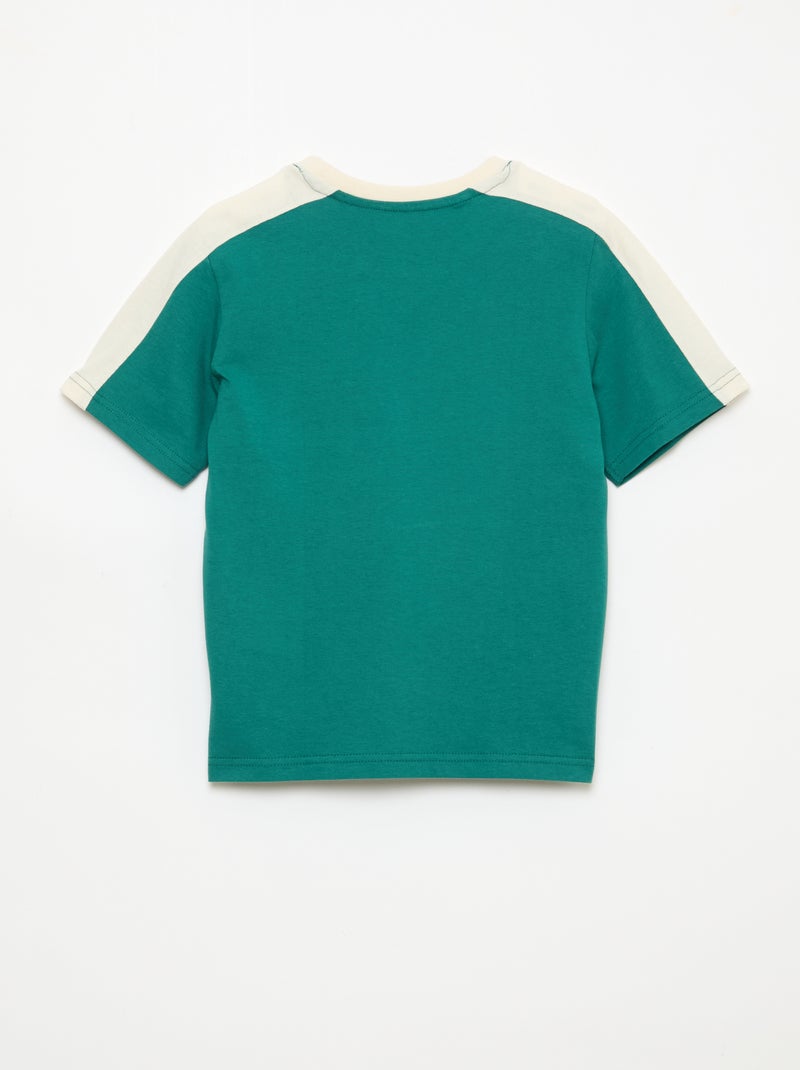 T-shirt imprimé à message Vert - Kiabi