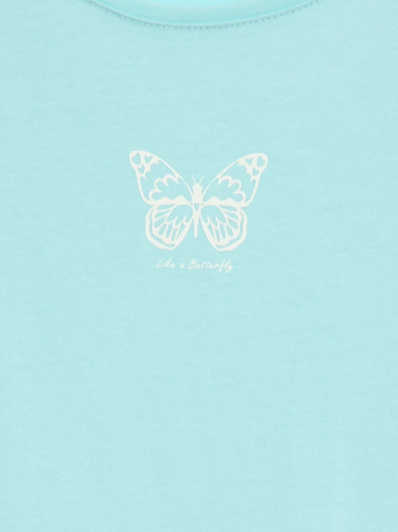 T-shirt imprimé Bleu turquoise - Kiabi