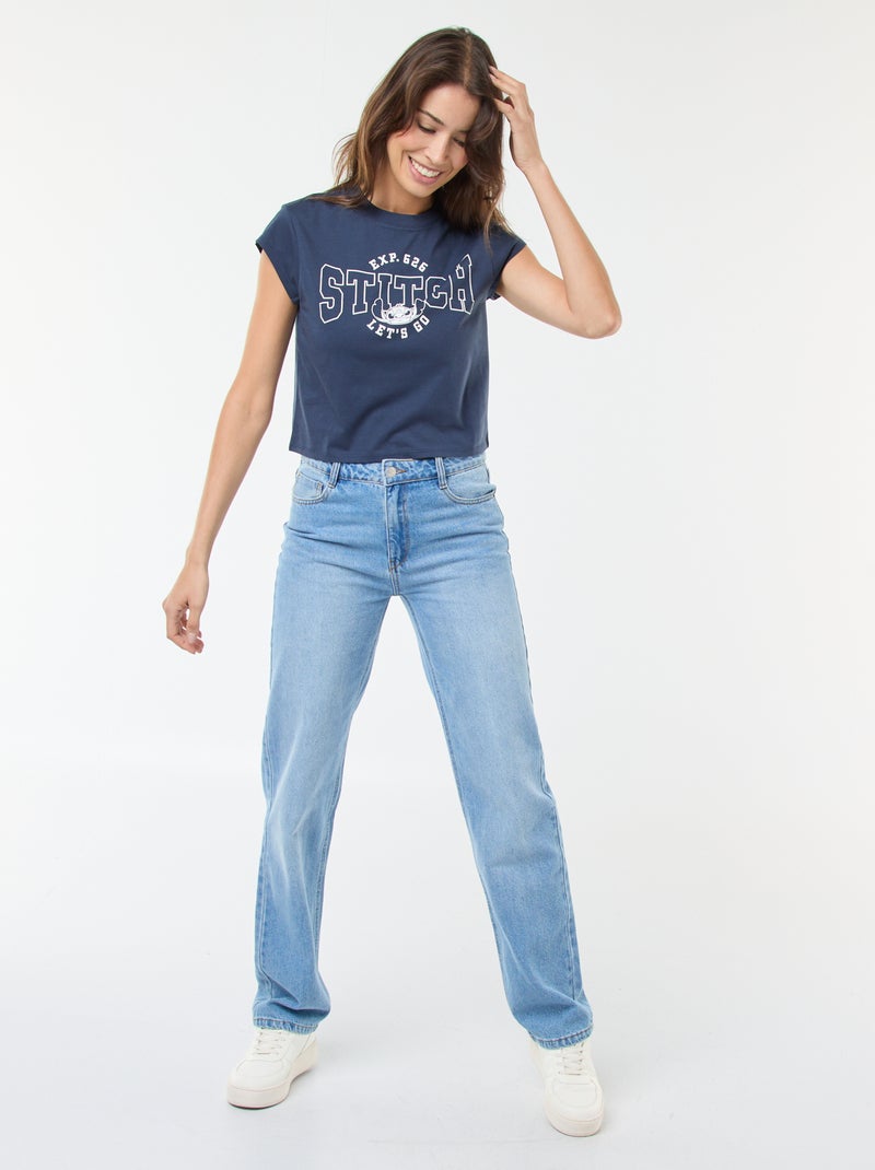 T-shirt imprimé 'Disney' 'Stitch' en coton Bleu - Kiabi