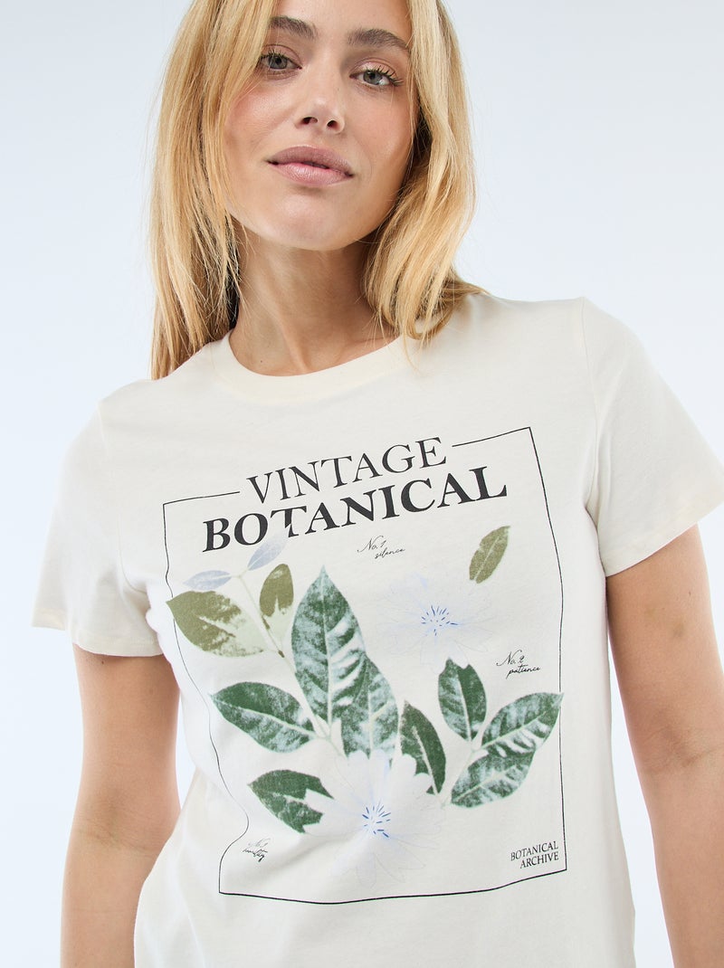 T-shirt imprimé Ecru - Kiabi