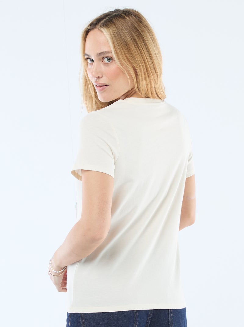 T-shirt imprimé Ecru - Kiabi