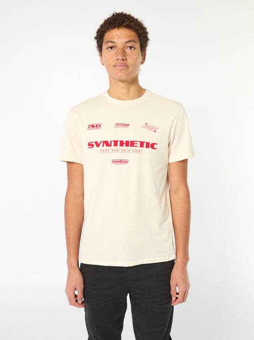 T-shirt imprimé en coton uni - Kiabi