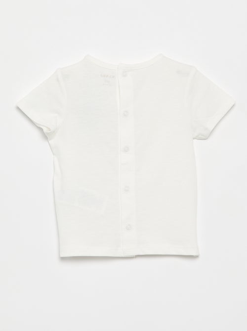 T-shirt imprimé et brodé à manches courtes - Kiabi