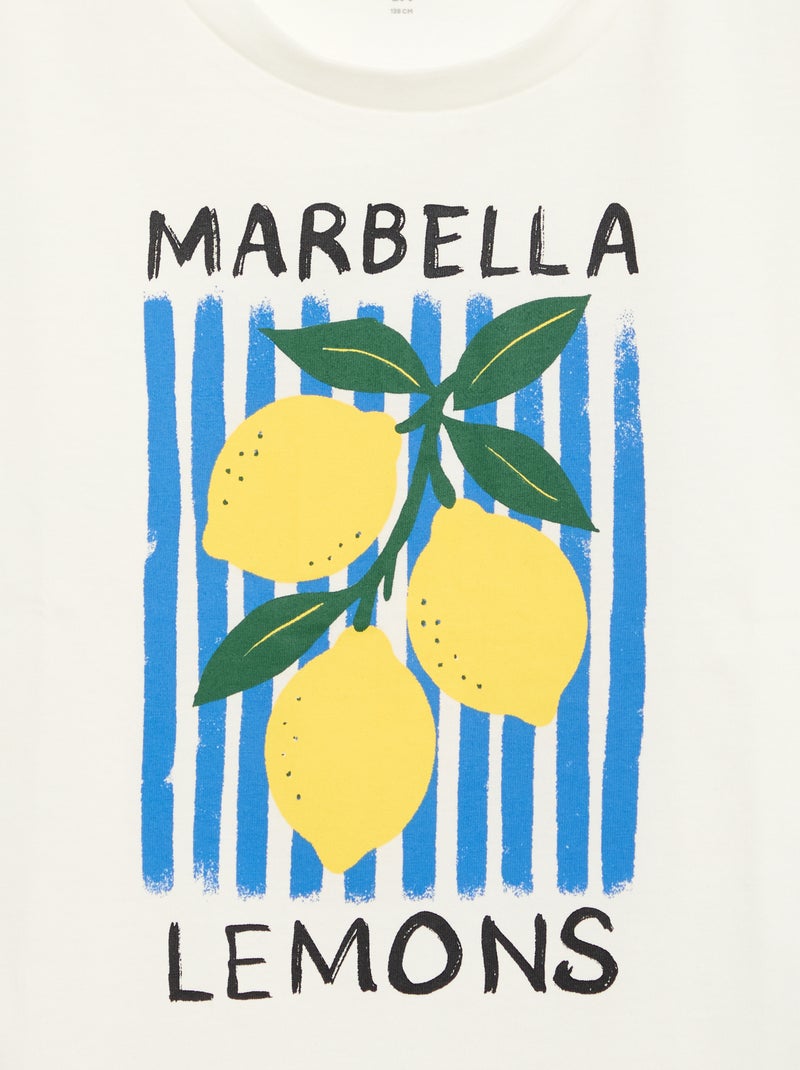 T-shirt imprimé fantaisie à manches courtes Blanc - Kiabi