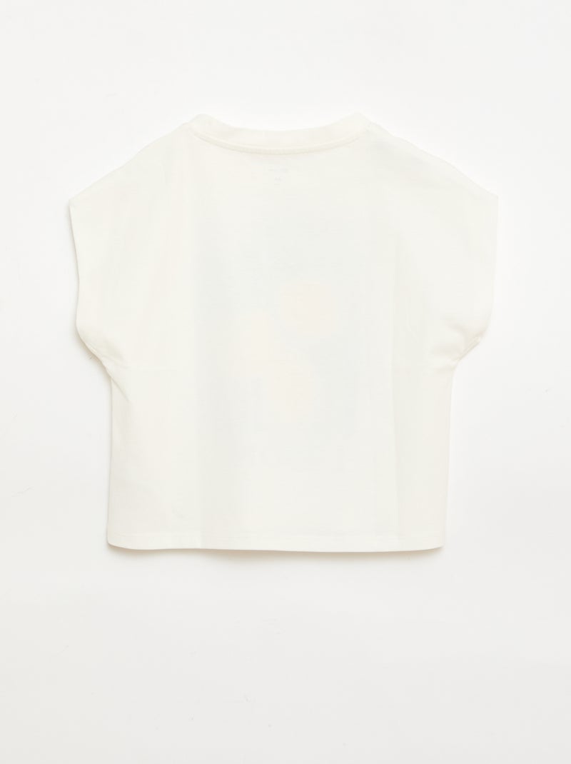 T-shirt imprimé fantaisie à manches courtes Blanc - Kiabi