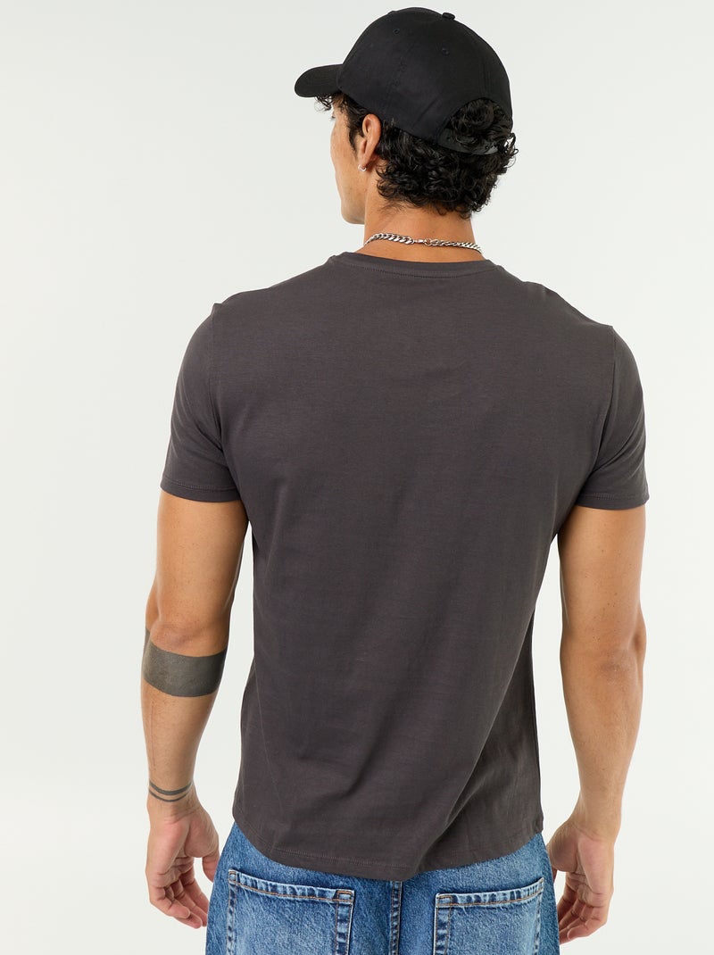 T-shirt imprimé fantaisie à manches courtes Gris - Kiabi