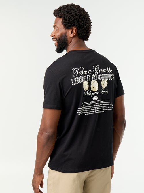 T-shirt imprimé fantaisie à manches courtes - Kiabi