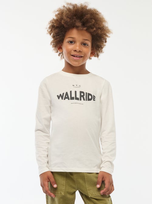 T-shirt imprimé fantaisie à manches longues - Kiabi