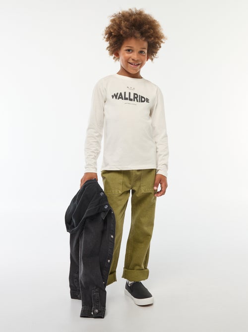 T-shirt imprimé fantaisie à manches longues - Kiabi