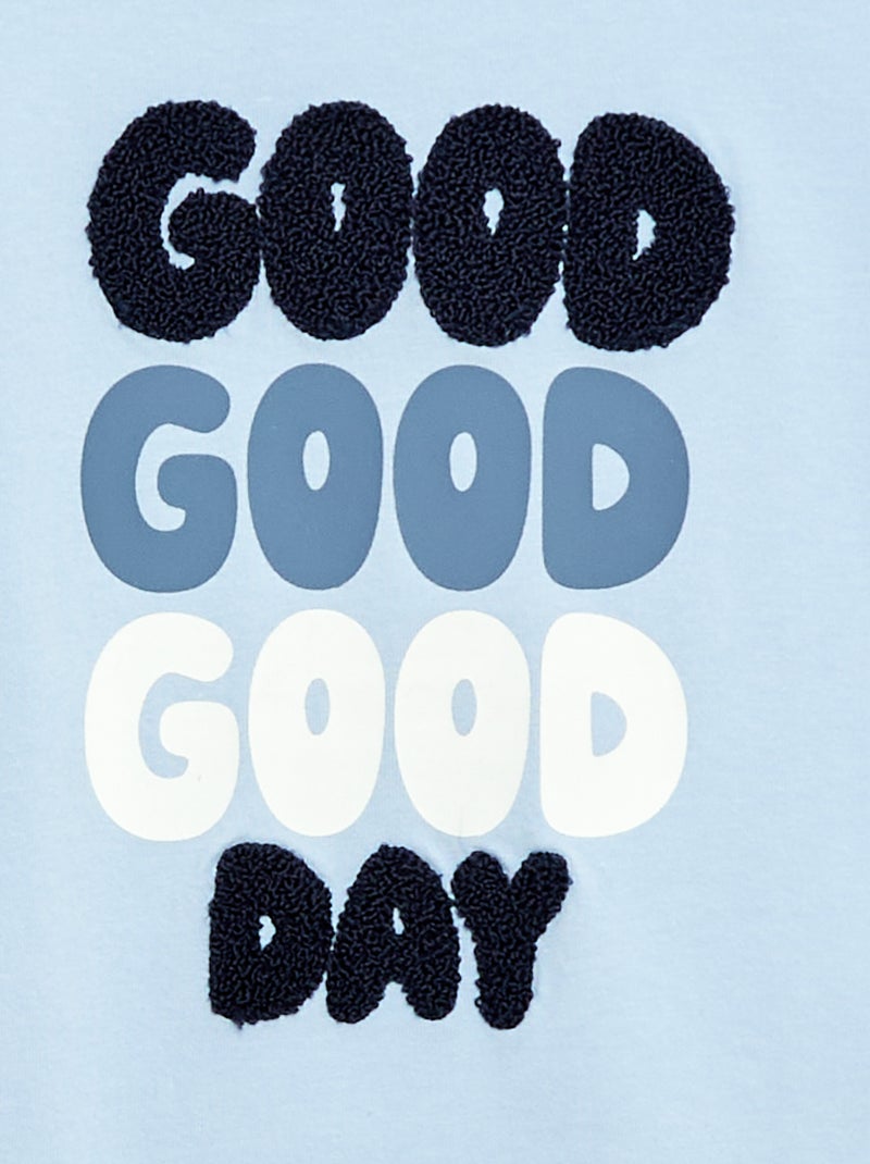 T-shirt imprimé fantaisie à manches longues Bleu - Kiabi