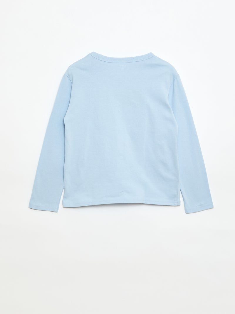 T-shirt imprimé fantaisie à manches longues Bleu - Kiabi