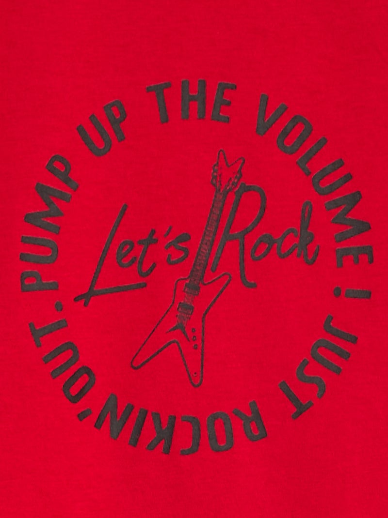 T-shirt imprimé fantaisie à manches longues Rouge - Kiabi