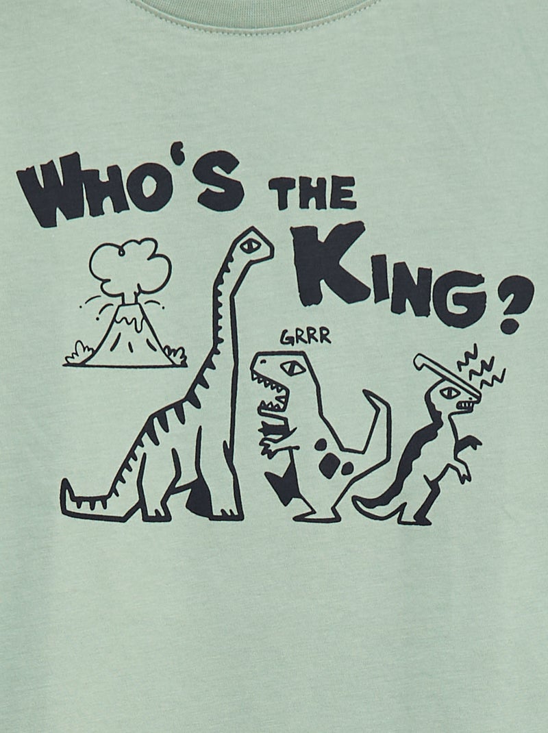 T-shirt imprimé fantaisie à manches longues Vert - Kiabi