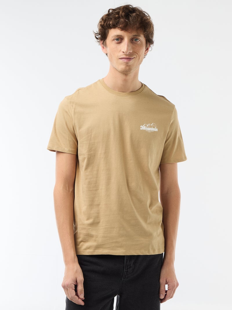 T-shirt imprimé fantaisie Beige - Kiabi