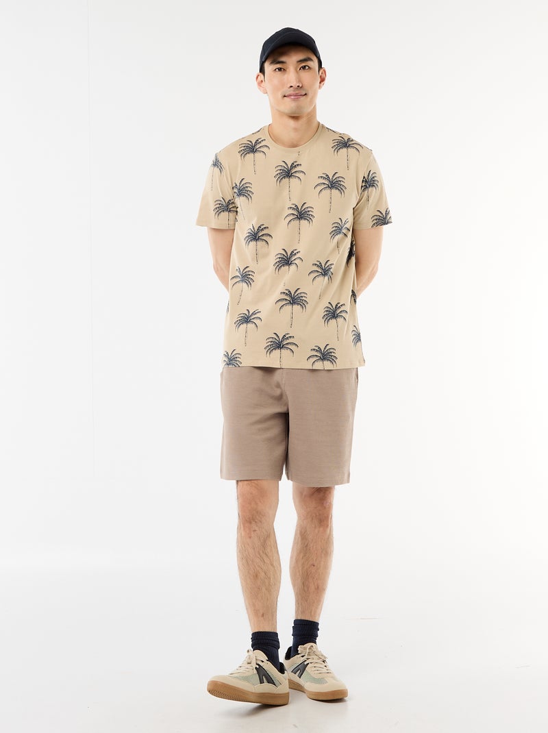 T-shirt imprimé fantaisie Beige - Kiabi