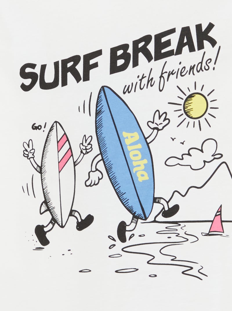 T-shirt imprimé fantaisie BLANC - Kiabi