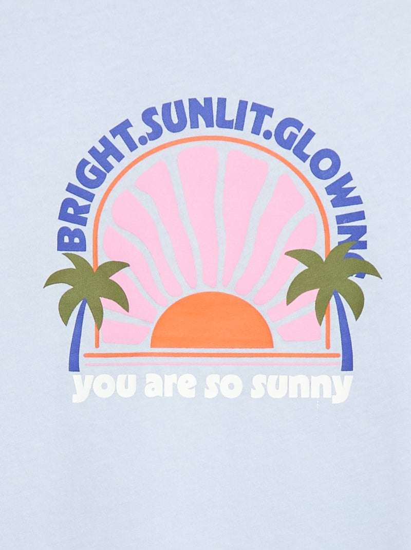 T-shirt imprimé fantaisie Bleu - Kiabi