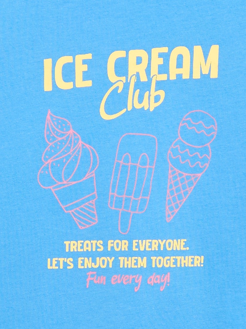 T-shirt imprimé fantaisie Bleu - Kiabi