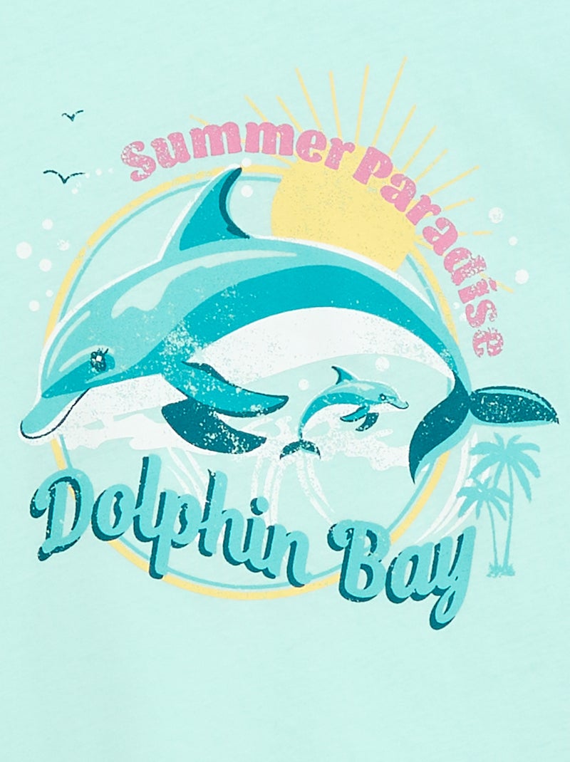 T-shirt imprimé fantaisie Bleu - Kiabi