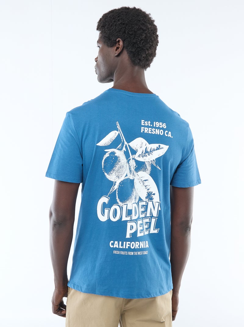 T-shirt imprimé fantaisie Bleu - Kiabi