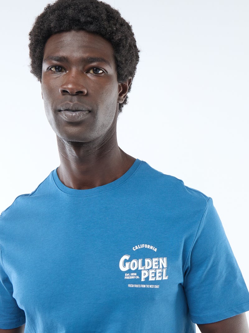 T-shirt imprimé fantaisie Bleu - Kiabi