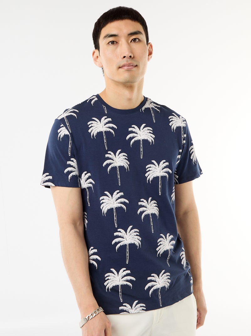 T-shirt imprimé fantaisie Bleu marine - Kiabi