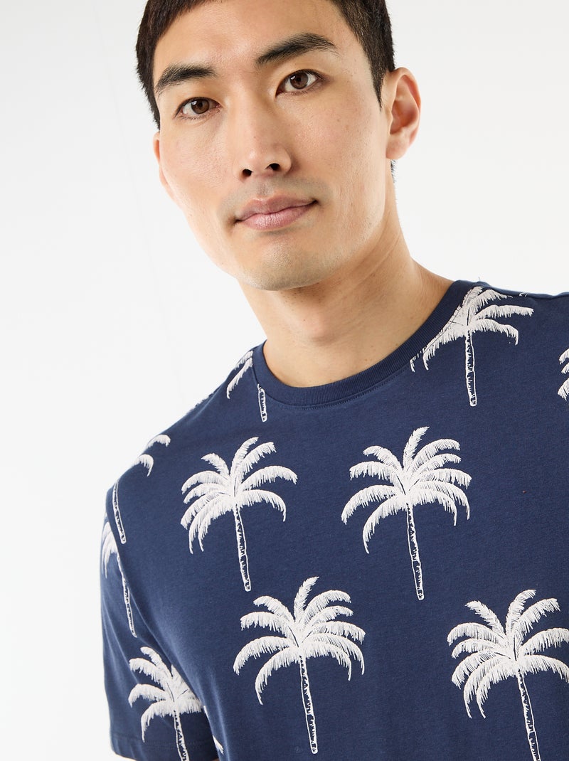 T-shirt imprimé fantaisie Bleu marine - Kiabi