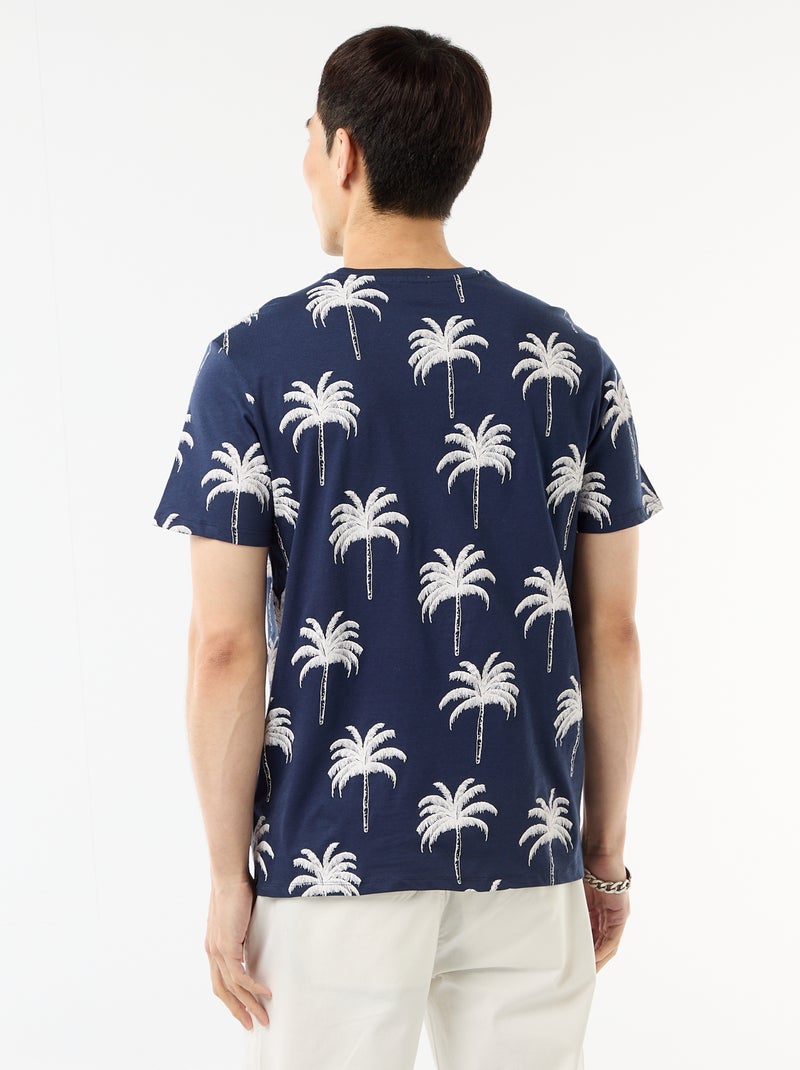 T-shirt imprimé fantaisie Bleu marine - Kiabi