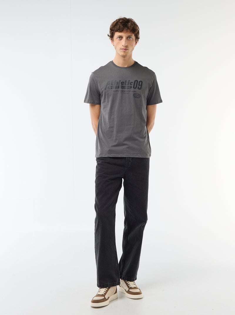 T-shirt imprimé fantaisie Gris - Kiabi