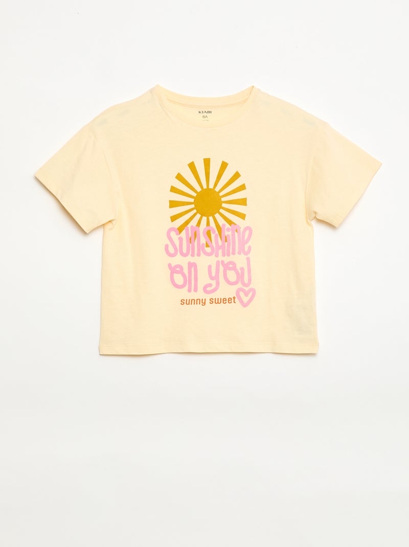 T-shirt imprimé fantaisie Jaune - Kiabi