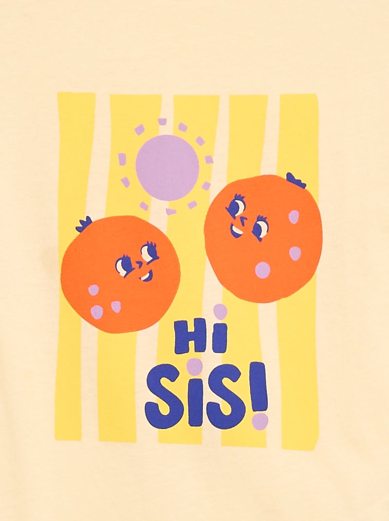 T-shirt imprimé fantaisie Jaune - Kiabi