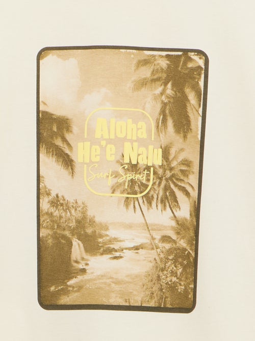 T-shirt imprimé fantaisie manches courtes - Kiabi