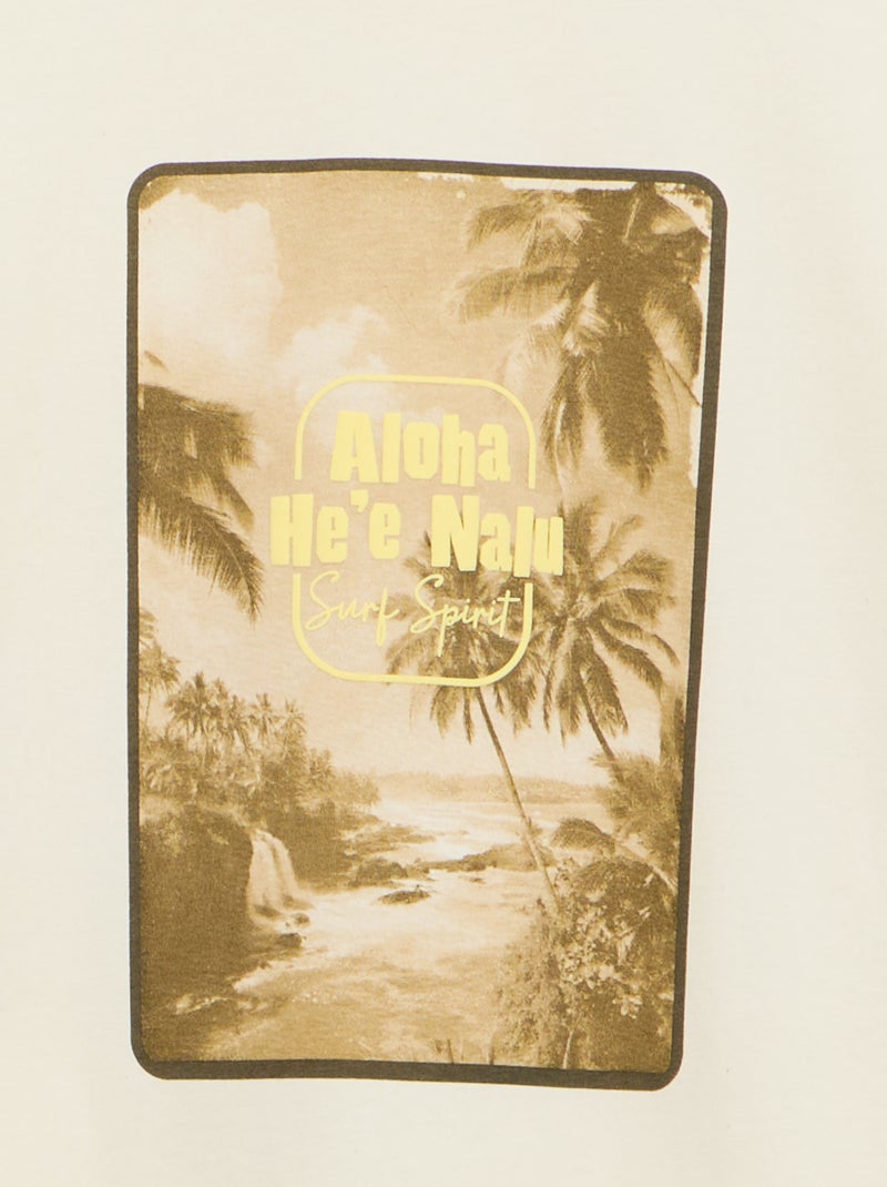 T-shirt imprimé fantaisie manches courtes Blanc - Kiabi