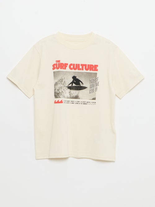 T-shirt imprimé fantaisie manches courtes - Kiabi