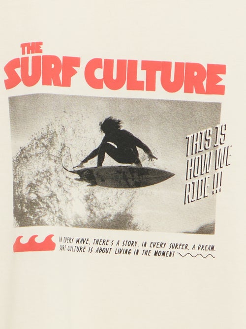 T-shirt imprimé fantaisie manches courtes - Kiabi